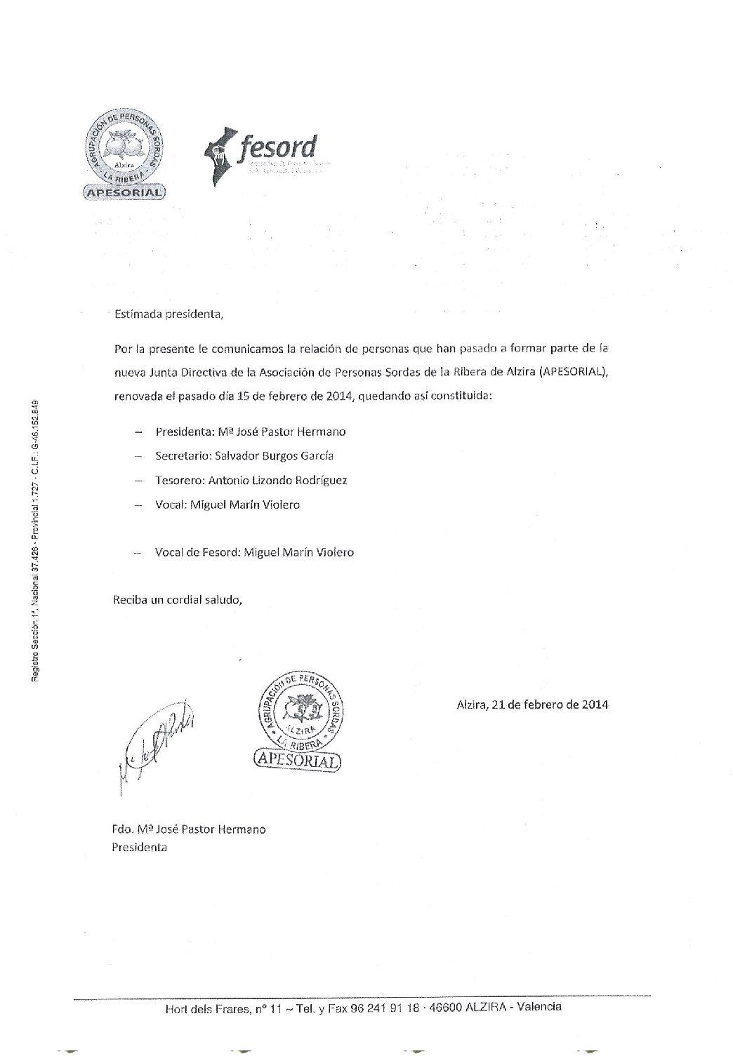 Estructura organizativa (junta directiva)