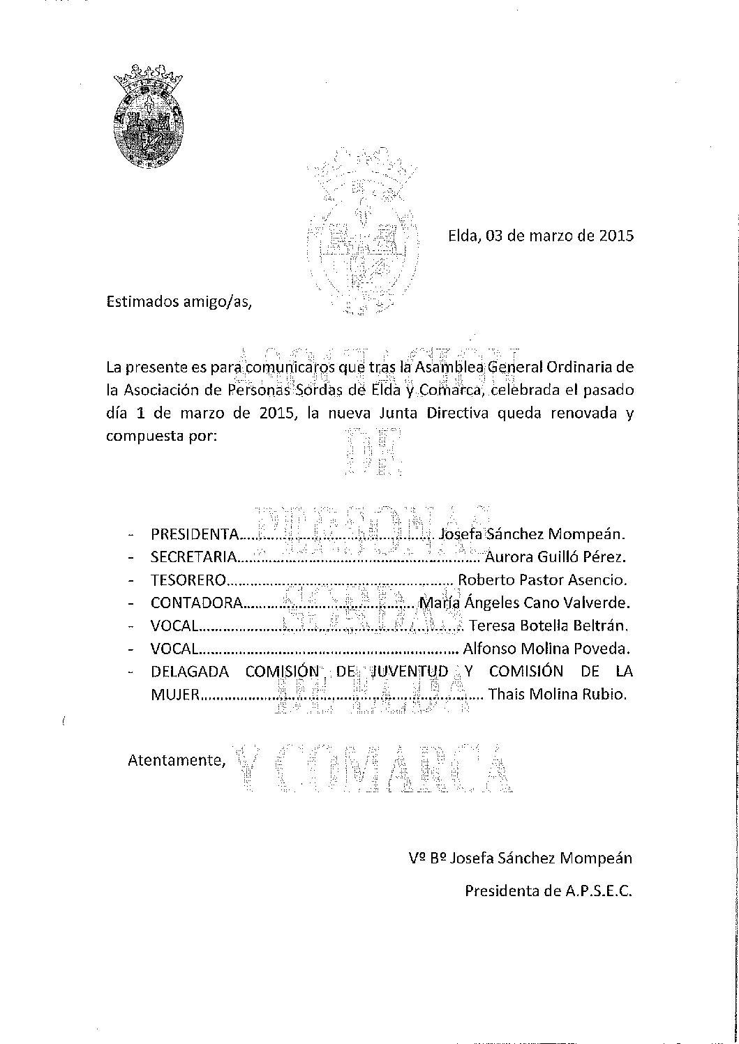 Estructura organizativa (junta directiva)