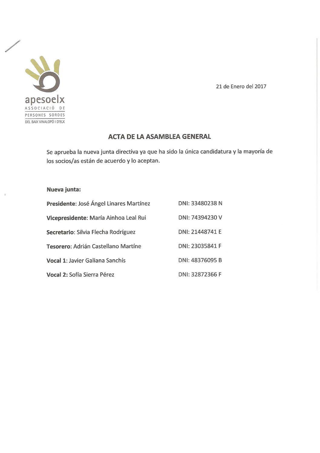 Estructura organizativa (junta directiva)