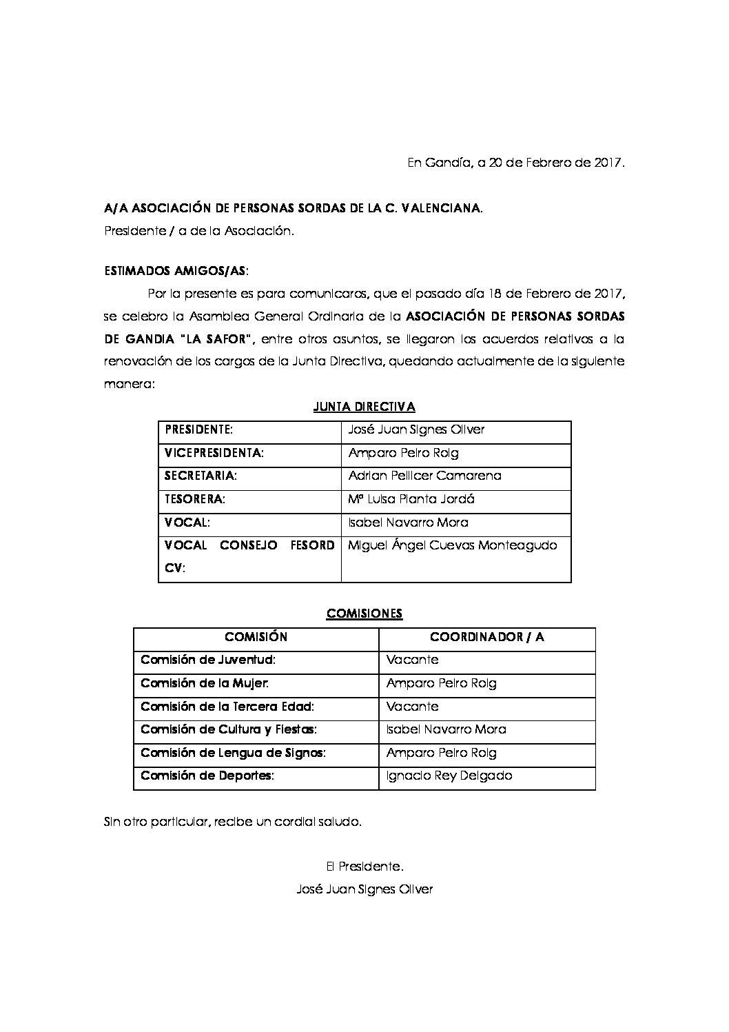 Estructura organizativa (junta directiva)