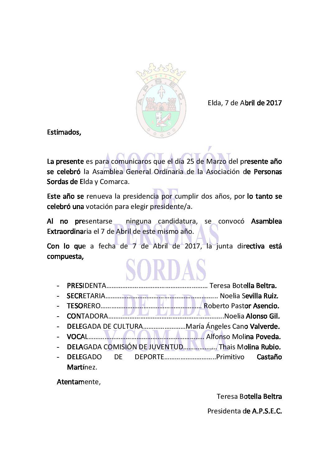 Estructura organizativa (junta directiva)