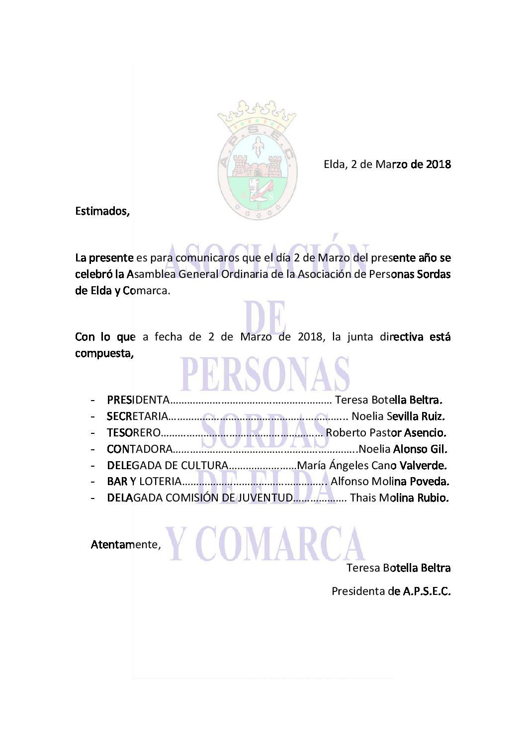 Estructura organizativa (junta directiva)