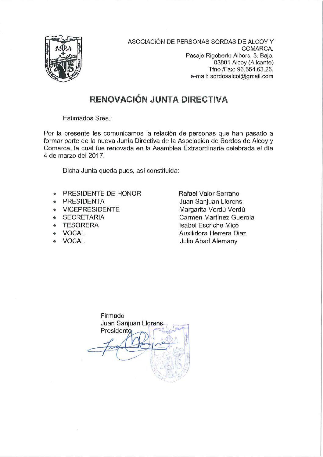 Estructura organizativa (junta directiva)
