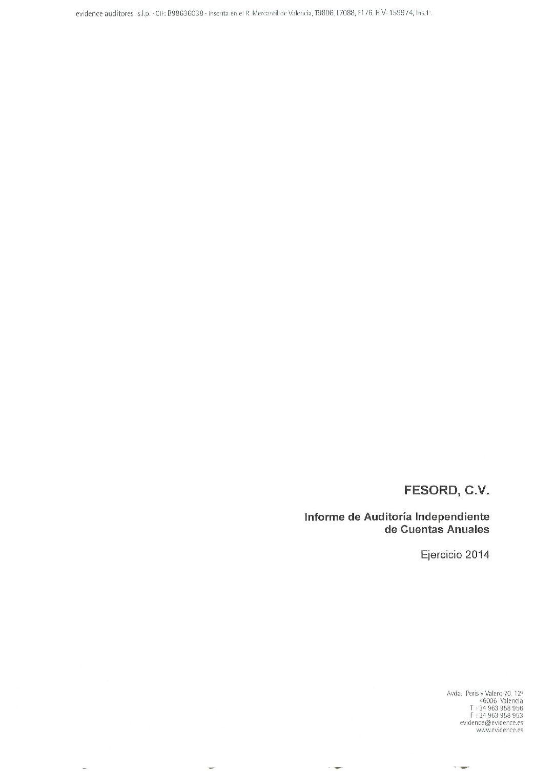 Informe de auditoría Fesord 2014