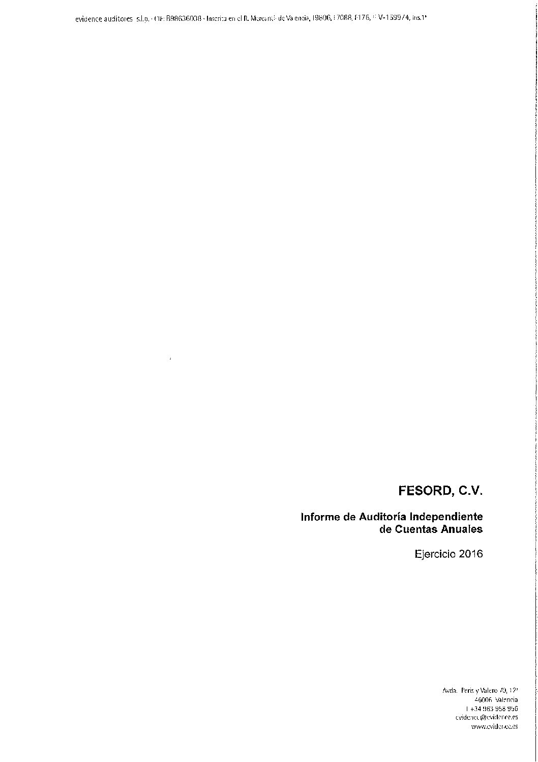 Informe de auditoría Fesord 2016