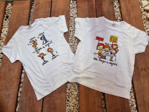Camiseta Ara llengua de signes (infantil)