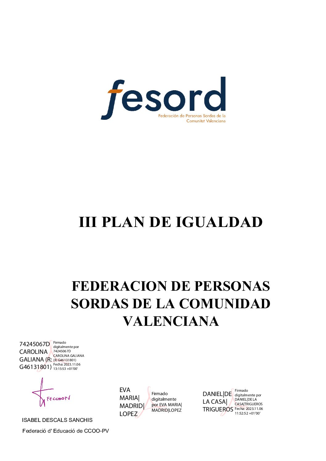 III PIO FESORD