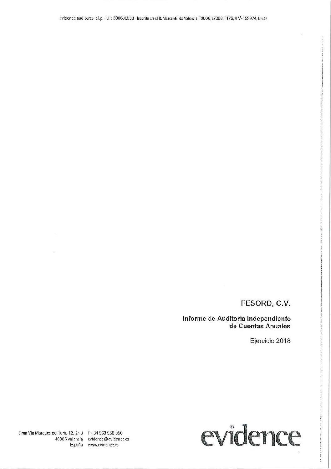 INFORME AUDITORIA FESORD 2018