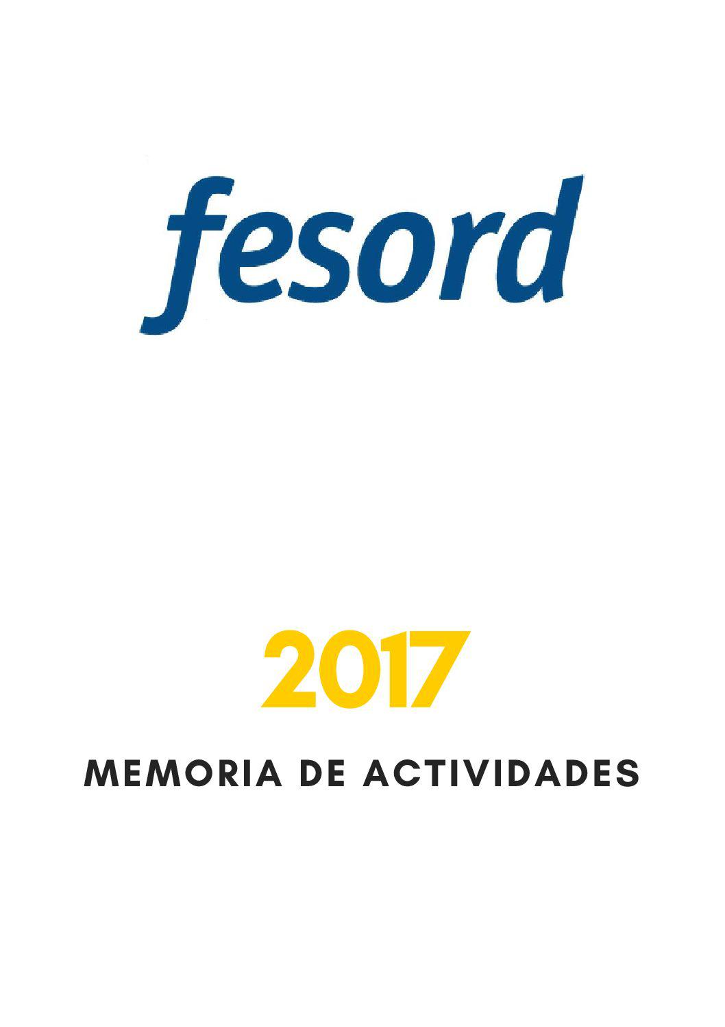 Memoria actividades 2017 Fesord