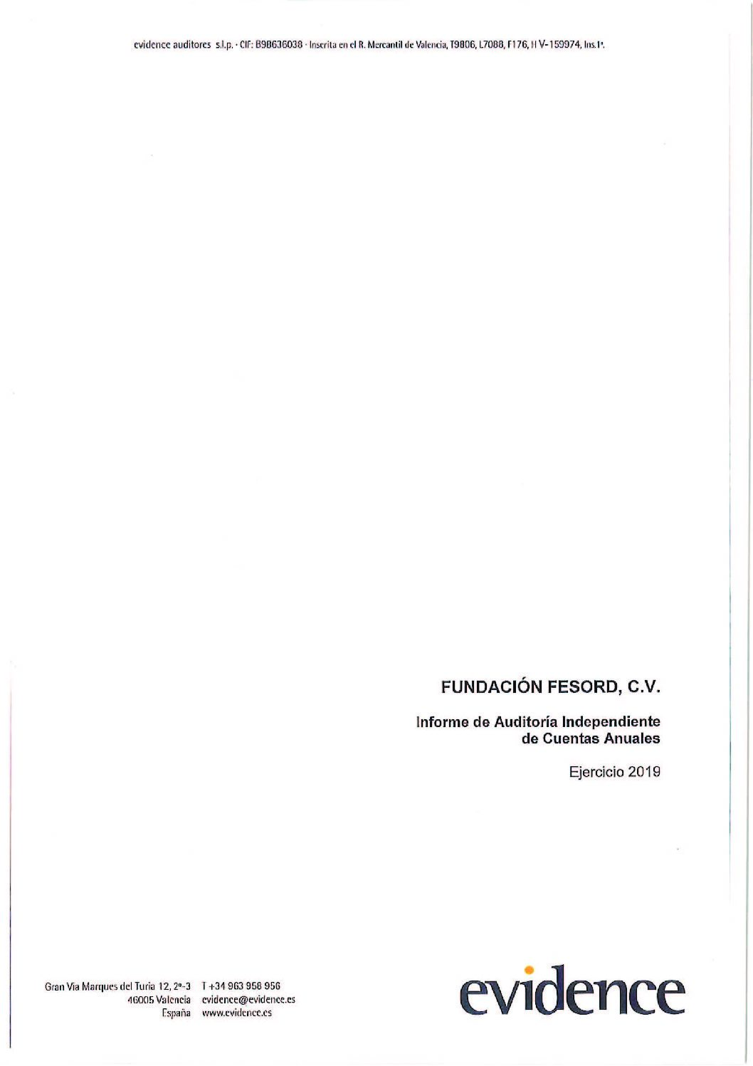 INFORME AUDITOR FUND FESORD 2019