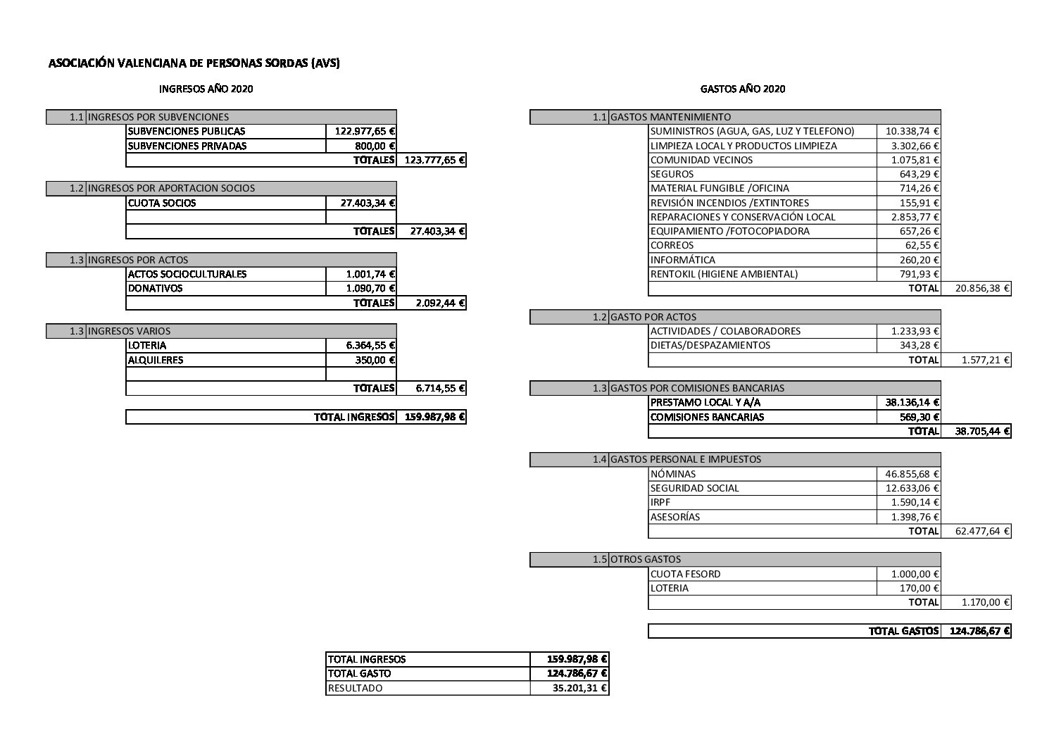 AVS Cuentas anuales 2020