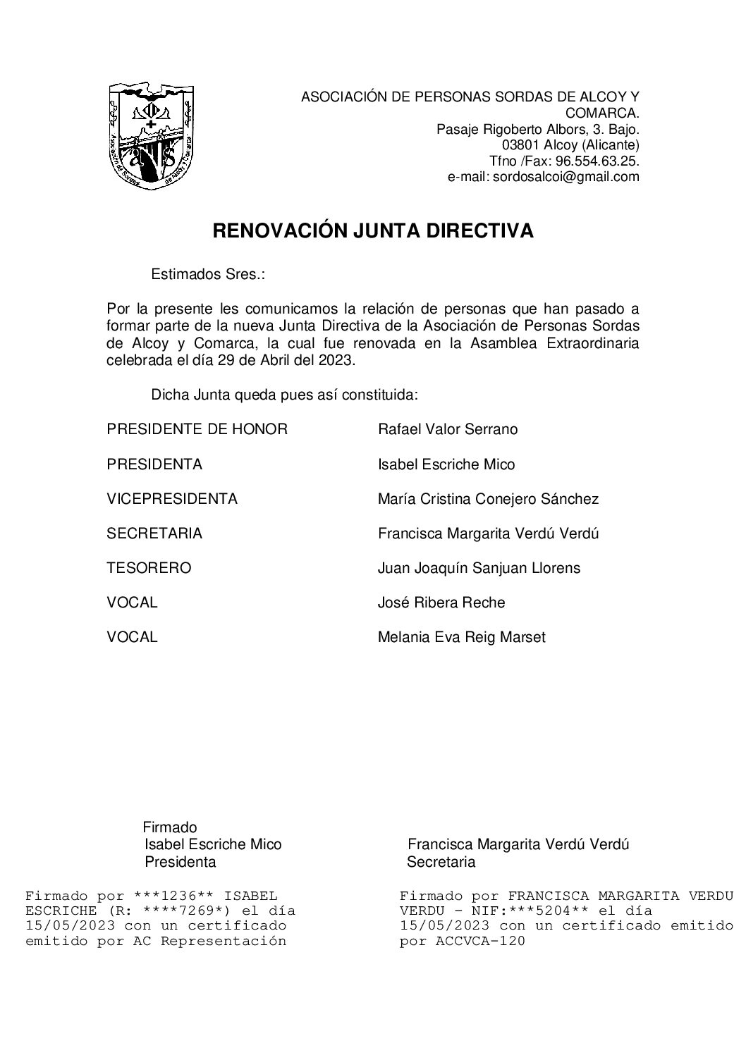 JUNTA DIRECTIVA 2023-2025