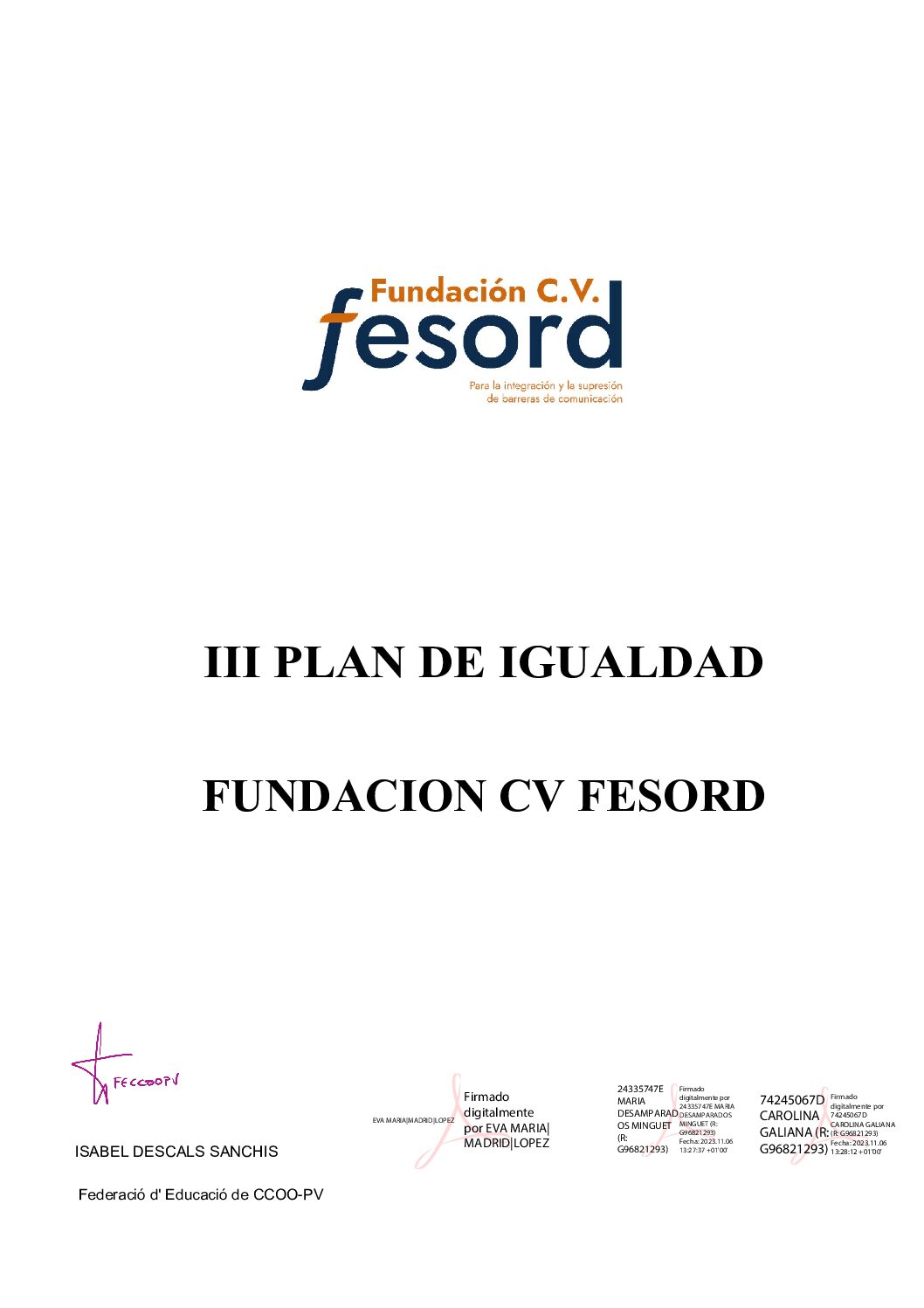 III PIO FUNDACION FESORD CV
